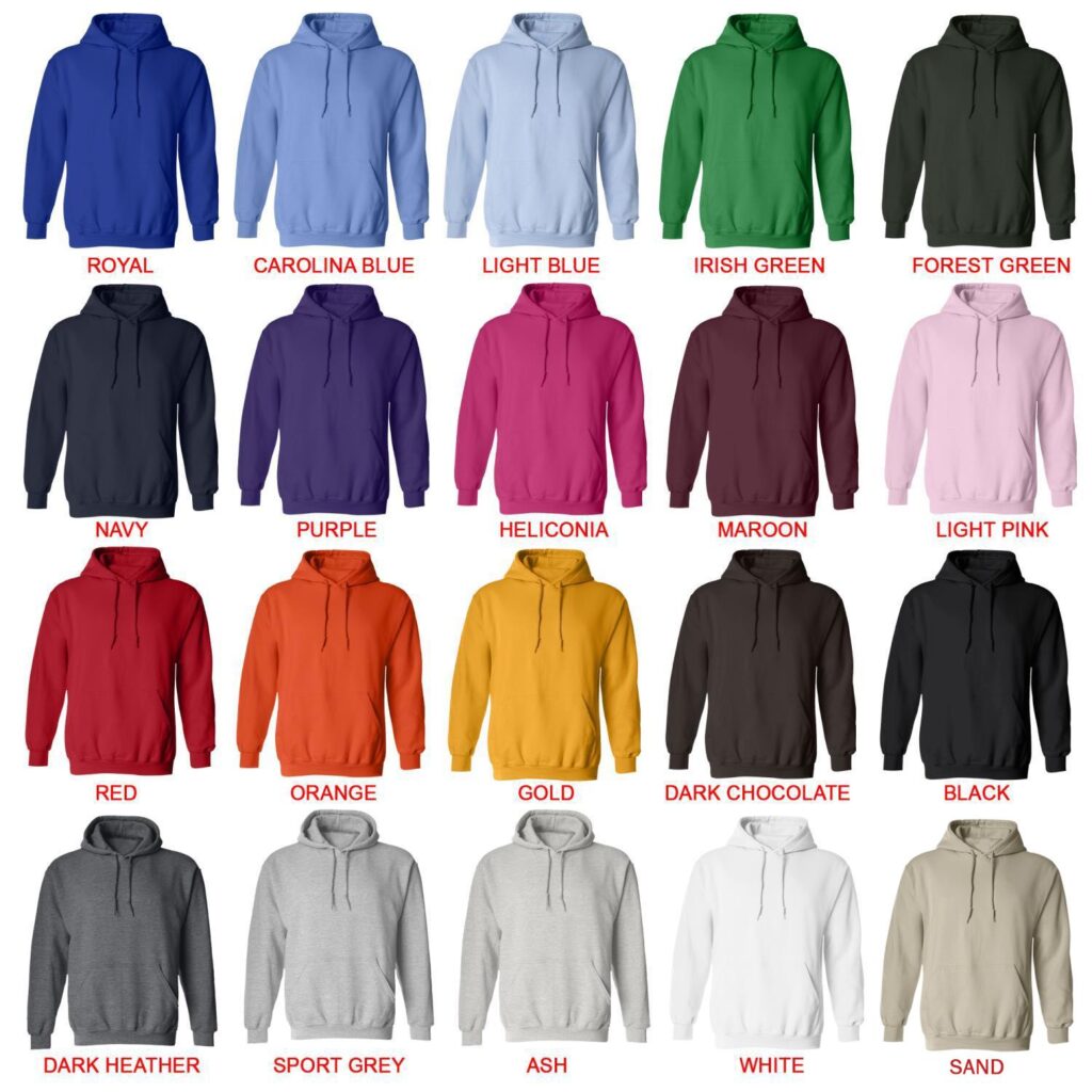 hoodie color chart - Adventure Time Store